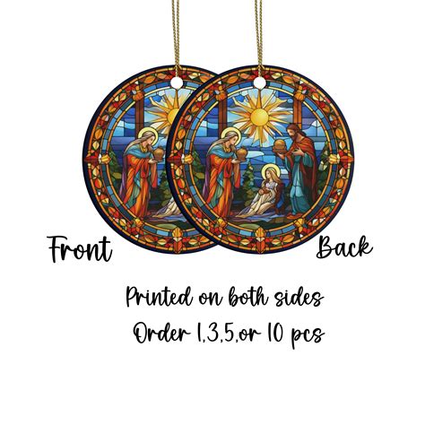 Nativity Story Ornament, Stained Glass Christmas Ornaments, Unique ...