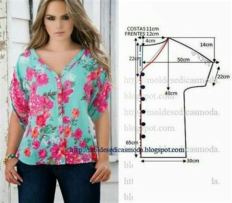 Patrón Blusa Manga Corrida Y Botones Al Frente Free Tunic Sewing Pattern Tunic Sewing Patterns