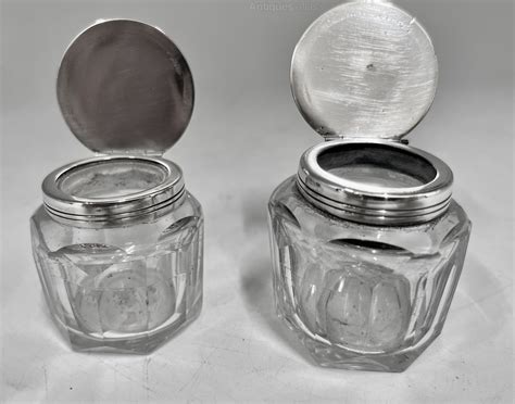 Antiques Atlas Pair Antique Cut Glass Inkwells Circa 1900