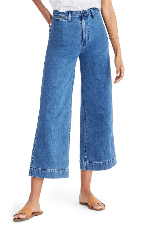 Women S Madewell Emmett Crop Wide Leg Jeans Size Blue Big Jeans