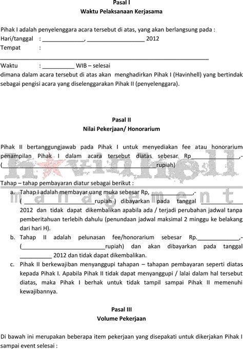 Detail Surat Perjanjian Kerjasama Antar Perusahaan Doc Koleksi Nomer 46