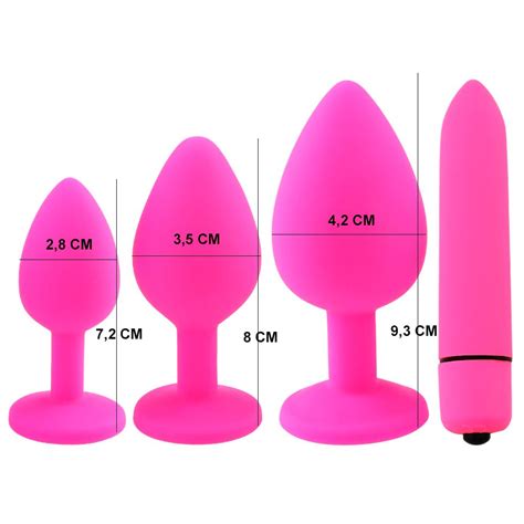 Kit Plug Anal Em Silicone Joia Na Base E C Psula Vibrat Ria Me