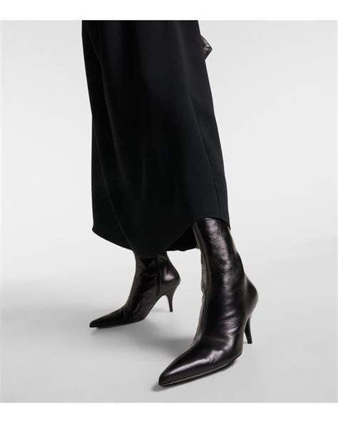 The Row Sling Leather Ankle Boots In Black Lyst