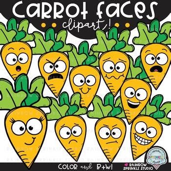 Carrot Faces Clipart Carrot Clipart By Rainbow Sprinkle Studio