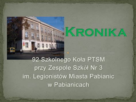 Szkolnego Ko A Ptsm Przy Zespole Szk Nr Im Legionist W Miasta