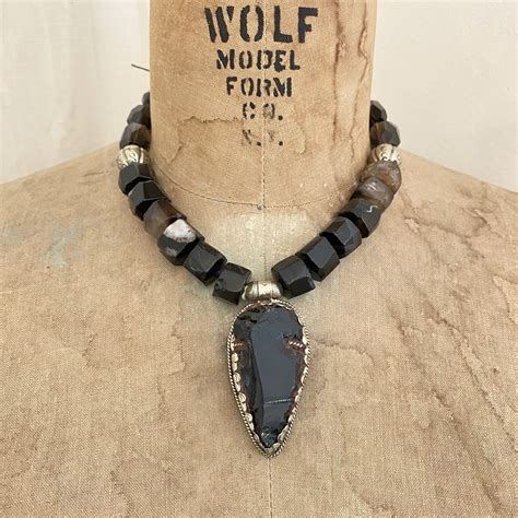 Obsidian Arrowhead Necklace Mya Lambrecht Jewelry