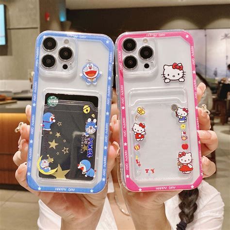 เคสโทรศัพท์มือถือ ซิลิโคนนิ่ม ใส กันกระแทก ลายการ์ตูนโดราเอมอน เฮลโลคิต