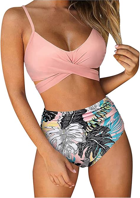 Chmora Damen Bikini Set R Schen High Waist Bauchweg Bademode