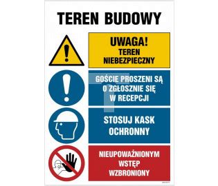 Oi Teren Budowy Nakaz Stosowania Piktogramy X Cm On