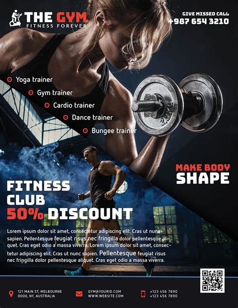 The Gym Fitness Flyer Freebie PSD on Behance