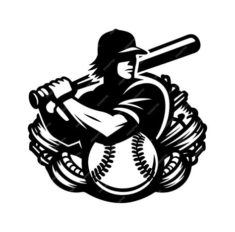 Baseball Logo Vector Silhouette Illustration Premium Ai Generated Vector