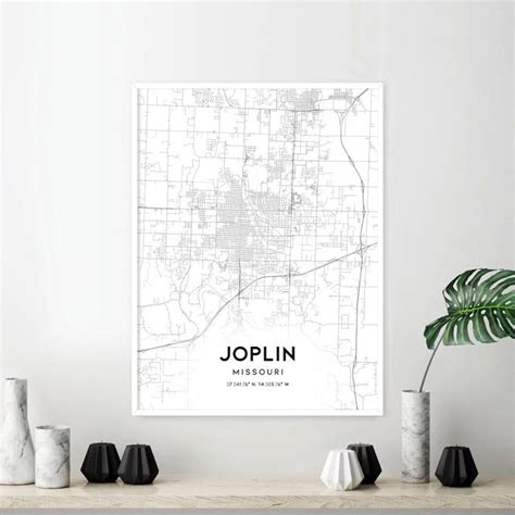 Joplin Map Print Joplin Map Poster Wall Art Mo United States Etsy