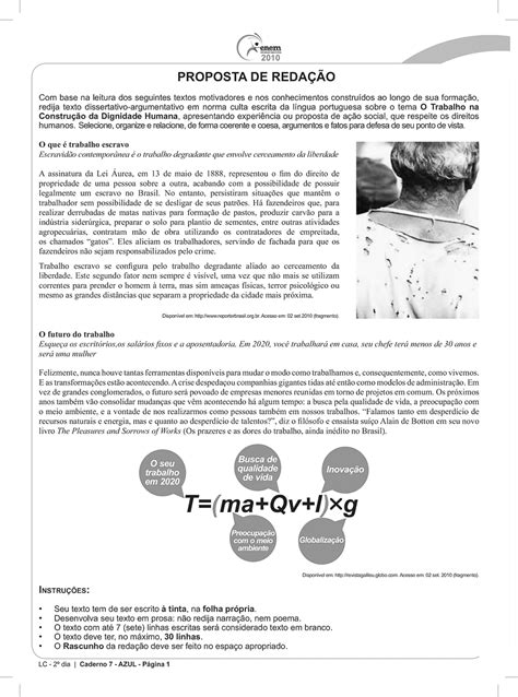 Enem 2010 Redação - Questão ENEM - 2010 | Redação | O Texto Dissertativo-argumentativo ...