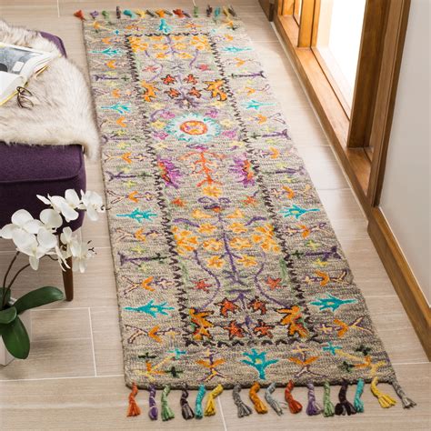 SAFAVIEH Handmade Blossom Pollie Modern Floral Wool Rug Grey Area Rug