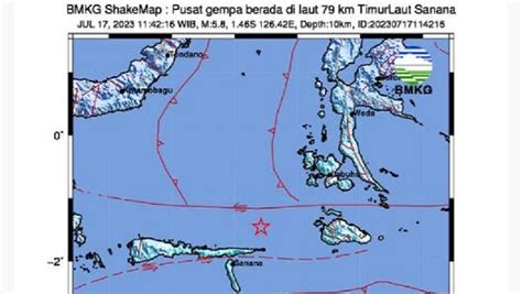 Gempa Bumi M5 8 Guncang Sanana Maluku Utara Ini Hasil Analisis Bmkg