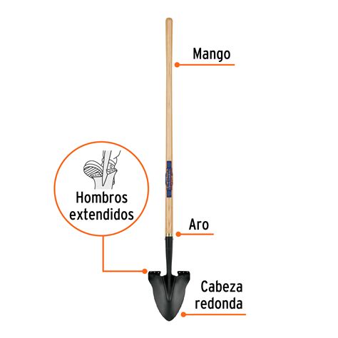 Ficha Tecnica Pala Redonda Classic Gardener Mango 45 Truper