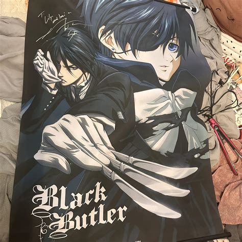 Signed black butler poster Signed by Sebastian... - Depop