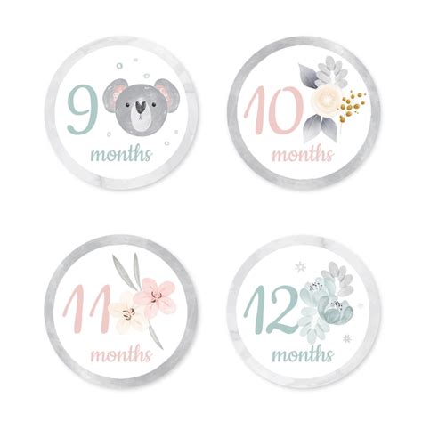 Free Vector Watercolor Baby Milestone Template