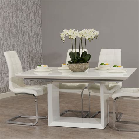 Box Extending Dining Table White Fab Home Interiors