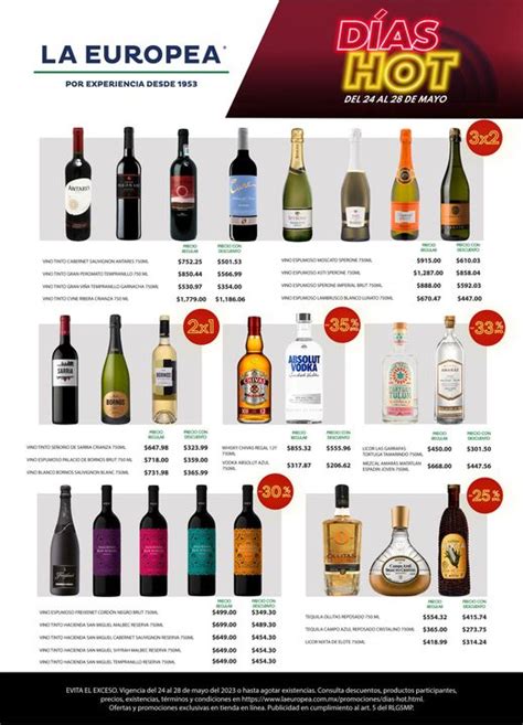 La Europea Días Pre Hot Sale descuentos y x en vinos y licores