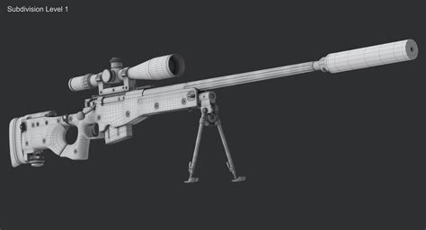 3d Rifle Sniper L115a3 Turbosquid 1397828