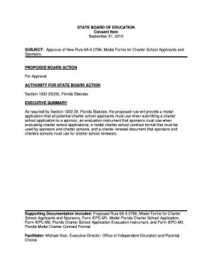 Fillable Online Fldoe Approval Of New Rule A Model Forms