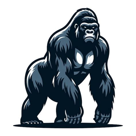 Premium Vector Wild Gorilla Full Body Design Illustration Standing