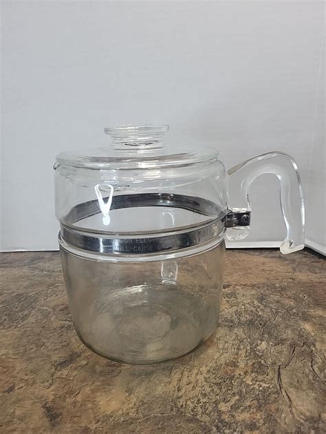 Vintage Pyrex Flame Ware Glass Percolator Coffee Maker Pot 9 Cup 7759b Ebay