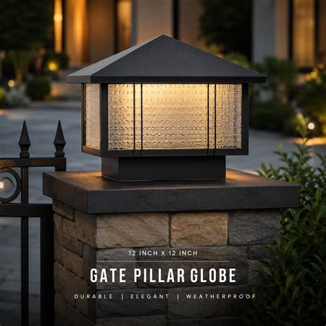 modern metal gate pillar light  outdoor weather protection ddot