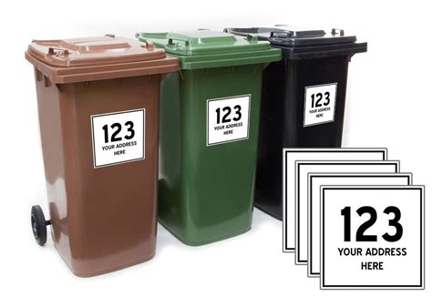 Wheelie Bin Vinyl Stickers Style 4 My Door Number