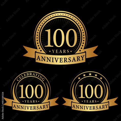 100 years anniversary logo collections. Set of 100th Anniversary logotype template. Vector and ...