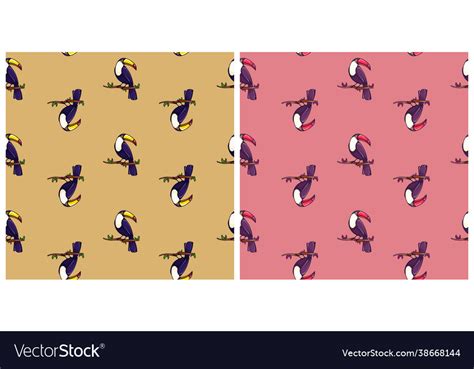 Seamless pattern with toucan birds Royalty Free Vector Image