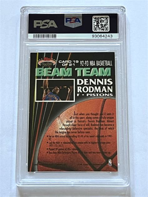 1992 Stadium Club Beam Team 19 Dennis Rodman Members Only PSA 8 EBay