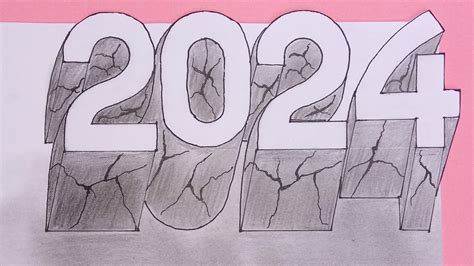 How To Draw 2024 Numbers 3D Trick Art On A4 Paper YouTube