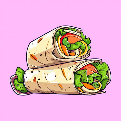 Premium Vector | Wraps clip art illustration for menu poster web