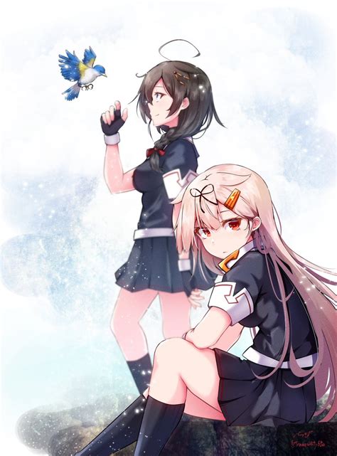 時雨 艦これ 時雨改二 夕立 艦これ 夕立改二 「ぽいしぐ ๑˃̵ᴗ˂̵ 」 べいりーずのイラスト