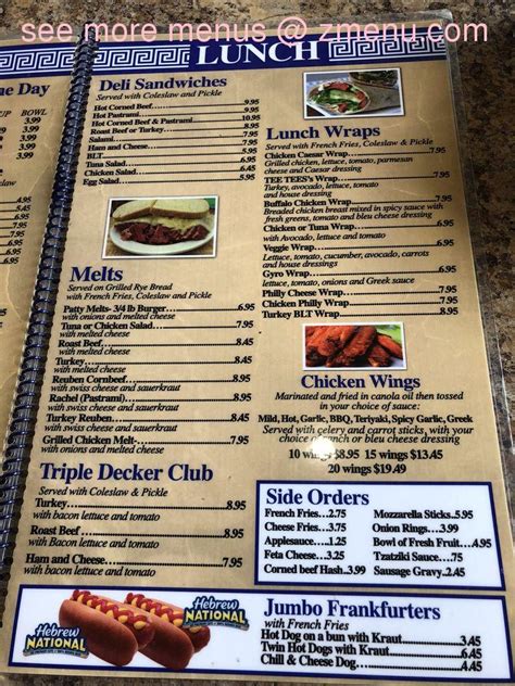 Menu at Pappas Diner restaurant, Tallahassee