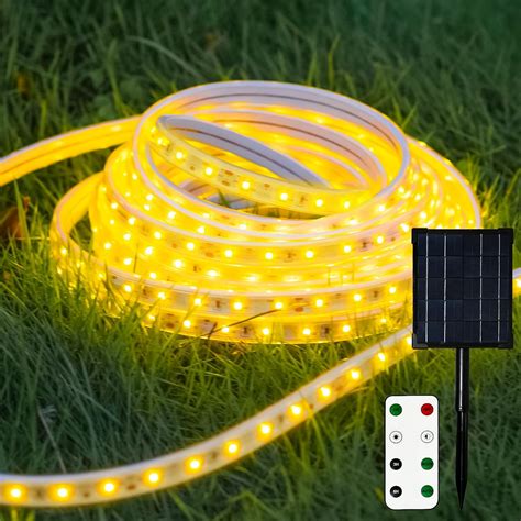 Tendist Solar Led Strip Lights Outdoor Ft Waterproof Rope Light For