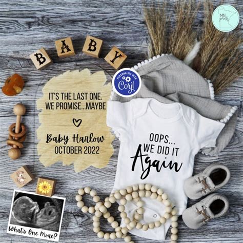 Oops We Did It Again Pregnancy Announcement Funny Baby 2 3 4 Reveal