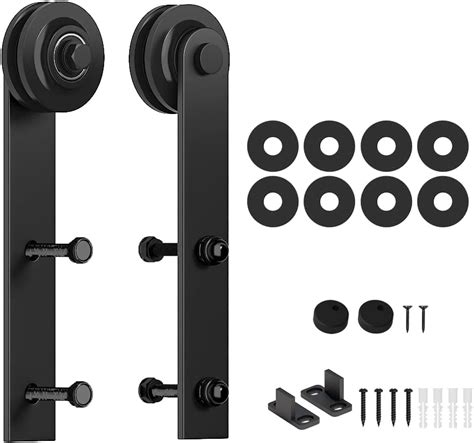 Amazon Skysen Sliding Barn Door Hardware Roller Set Black J Shape