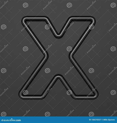 Black Outline Font Letter X 3d Stock Illustration Illustration Of