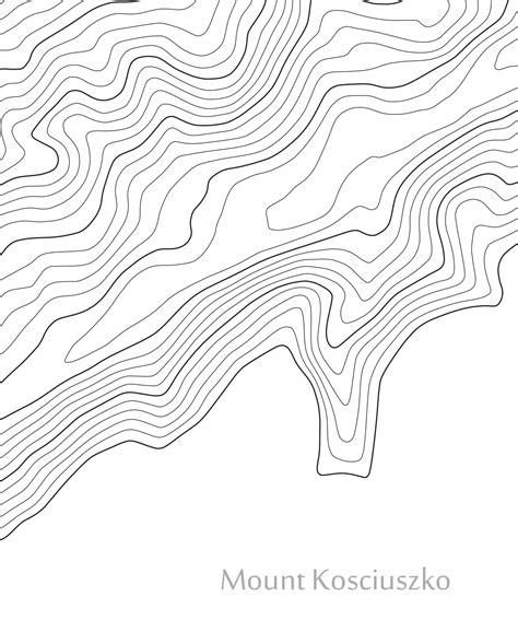 Mount Kosciuszko Contours Poster Seven Summits Art