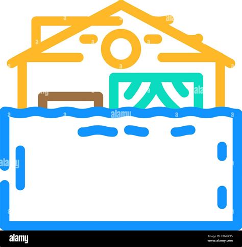 Storm Flood Disaster Color Icon Vector Illustration Stock Vector Image