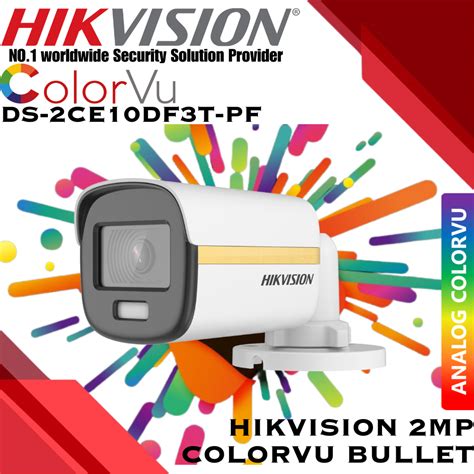 Hikvision 2 MP ColorVu Fixed Mini Bullet Camera DS 2CE10DF3T PF