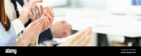 People Clapping Hands On Business Meeting End Of Boss Speech Express