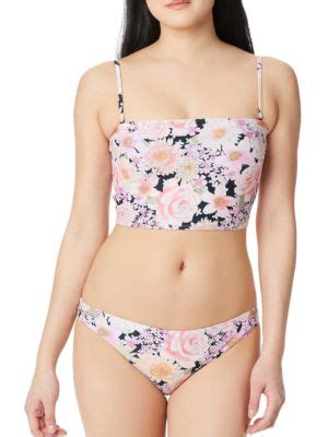 Sanctuary Petal Pusher Floral Bandeau Bikini Top On Sale Saks Off Th