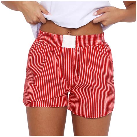 Gyujnb Y2k Women Pajamas Shorts Low Rise Pj Sleep Shorts Stripe Boxer