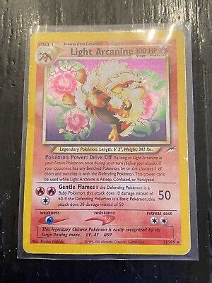 Pokémon TCG Light Arcanine Neo Destiny 12 Holo Unlimited Holo Rare