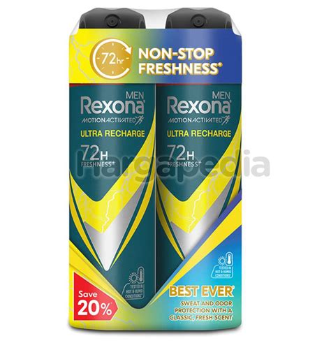 REXONA Men Deodorant Spray Ultra Recharge 2x135ml