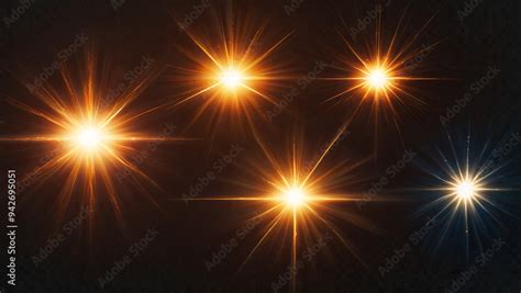 High-resolution sun flare overlay on a transparent background with ...